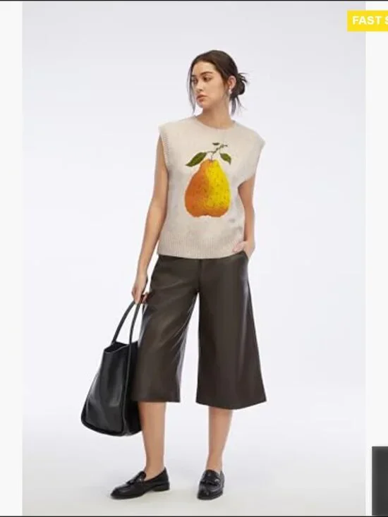 Cropped Sweater Vest Y2K Oversized Loose Fit Knit Sleeveless Top Casual - Picture 7 of 7